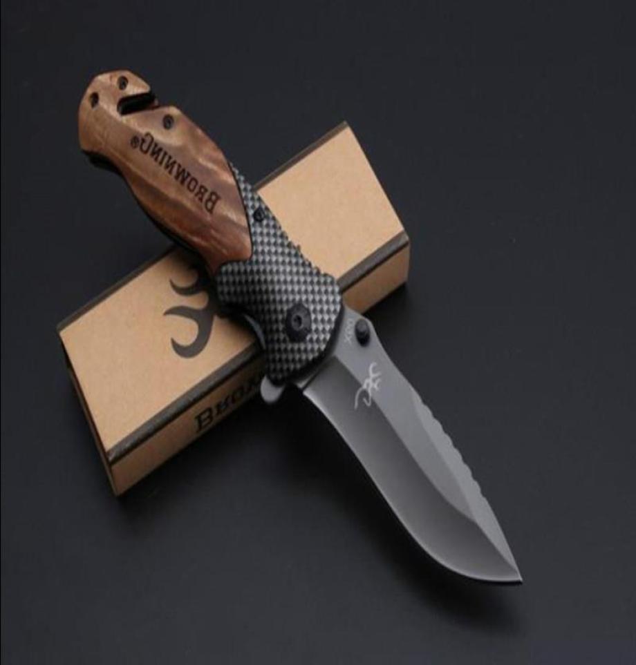 

Titanium Camping Handle Whoe Tactical Collection 5Cr15Mov X50 Knife Wood Browning Folding Flipper Hunting Survival Pocket Xmas4311232