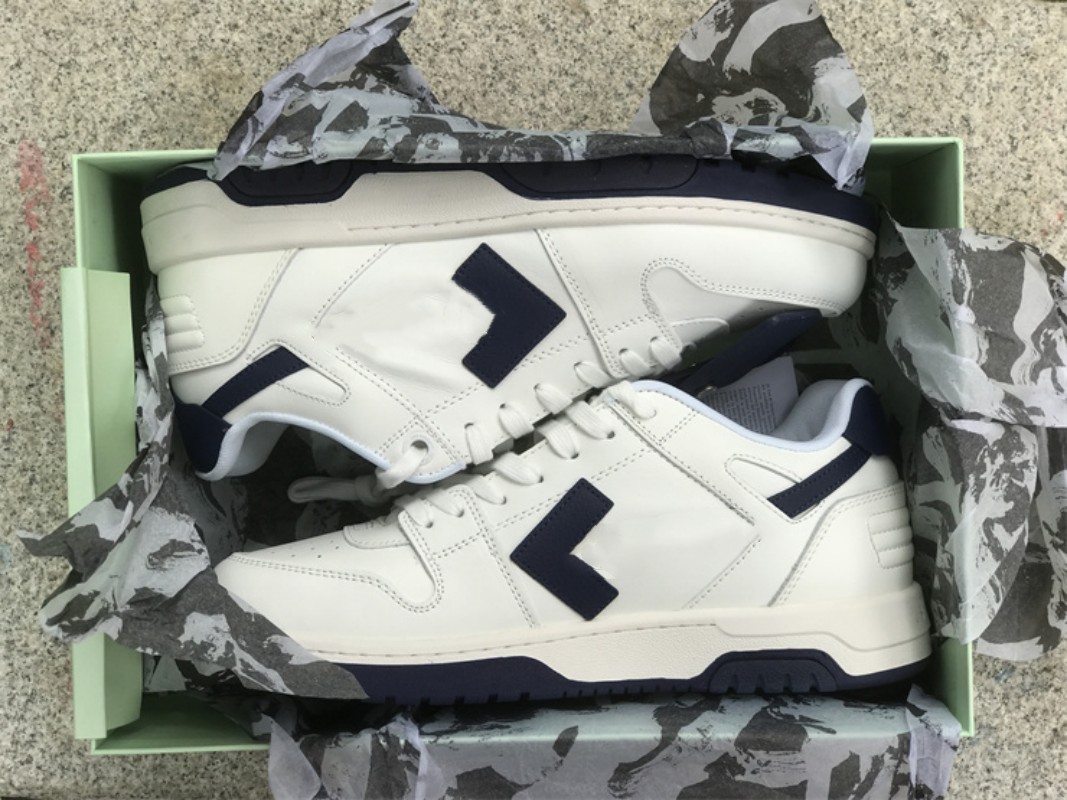 

Sneakers Running Shoes OW Out Of Office White Navy Blue Outdoor SNKRS Sports With Original Box