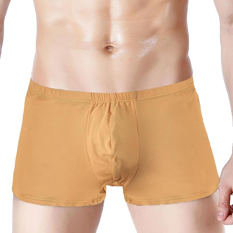 

Underpants Solid Color Men's Panties Comfortable Milk Silk Boxer Pants Affordable Breathable Shorts Men Cool Comfort Underwear, Red
