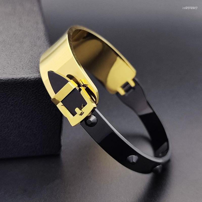 

Bangle Fashion Belt Bracelet Men's Stainless Steel Personality Buckle Women's Jewelry Punk Style