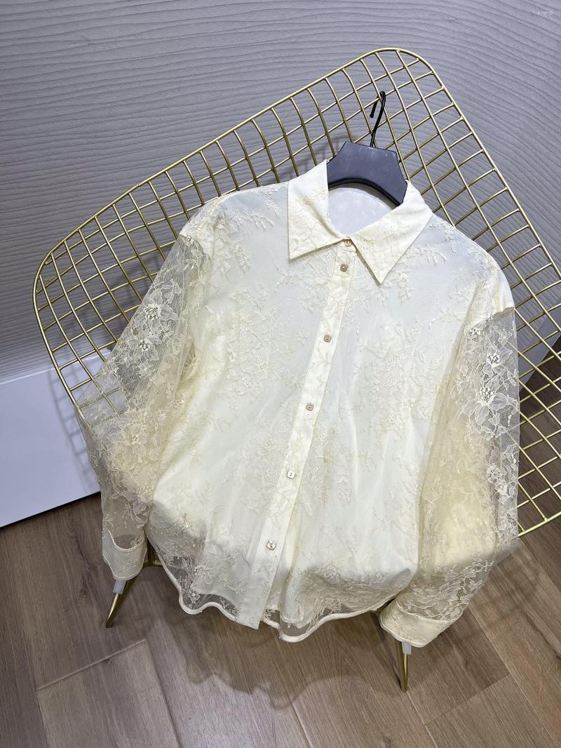

Women' Blouses 2023 Womens Fashion Long Sleeve Sexy Casual Lace Shirt 0522