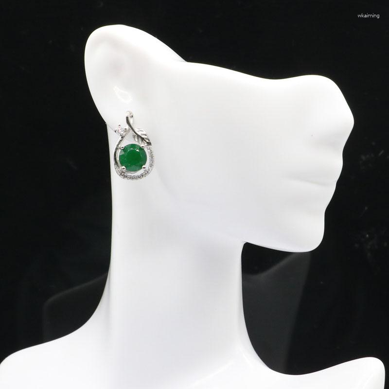 

Dangle Earrings 20x12mm Jazaz Infinity Anniversary 3.2g Real Green Emerald Created Pink Tourmaline Cz For Sister 925 Sterling Silver