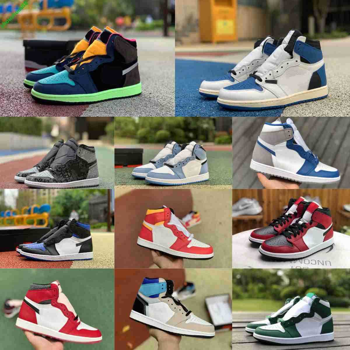 

Jumpman 1 1s High Sports Basketball Shoes Men Women UNC To Chicago Bordeaux Fragment Green Atmosphere Stage Haze Rebellionaire Satin Snake Tie-Dye Trainers Sneakers, Twist