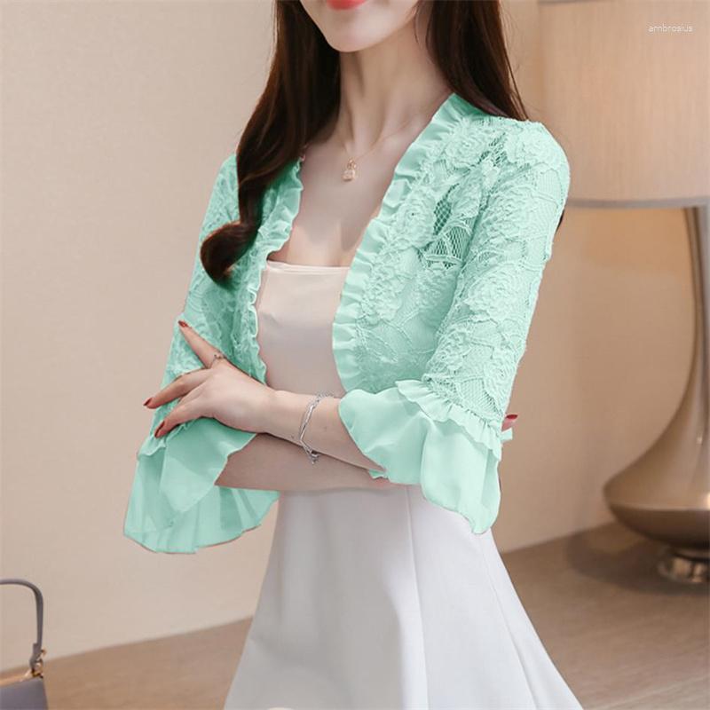 

Women' Jackets Shawl Short Coat Lace Jacket Outwear Thin Cardigan Ambroidered Tops Outdoor Sun Protection, Black