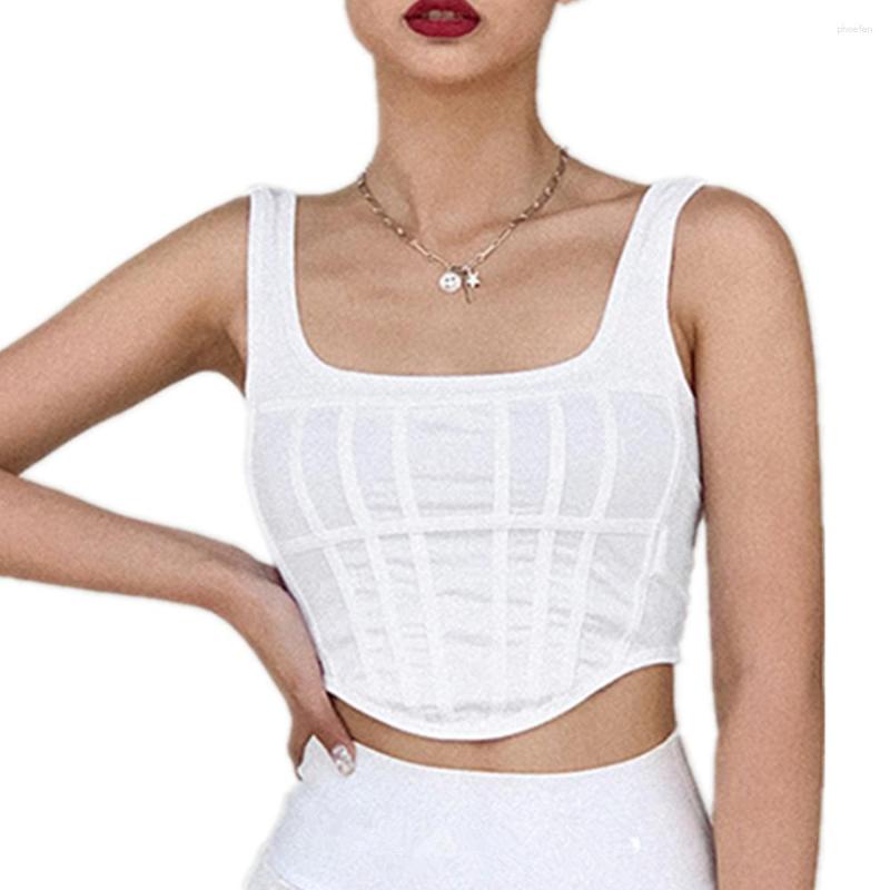 

Women' Tanks Women Casual Sleeveless Streetwear Lady White Black Tank Top 2023 Solid Fashionable Sexy Slim Vest Crop, Ivory