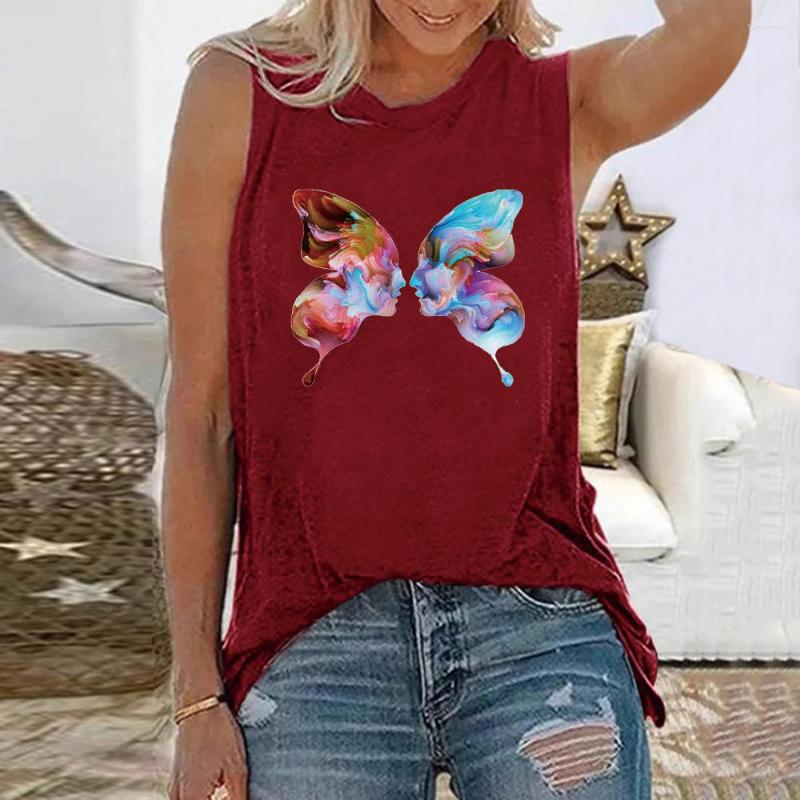 

Women' Tanks Fashion Artistic Butterfly 3D Print Tank Top Women Sleeveless Off Shoulder Vest Summer Casual O-Neck Sports Fitness Camisole, Fkf66c202306183