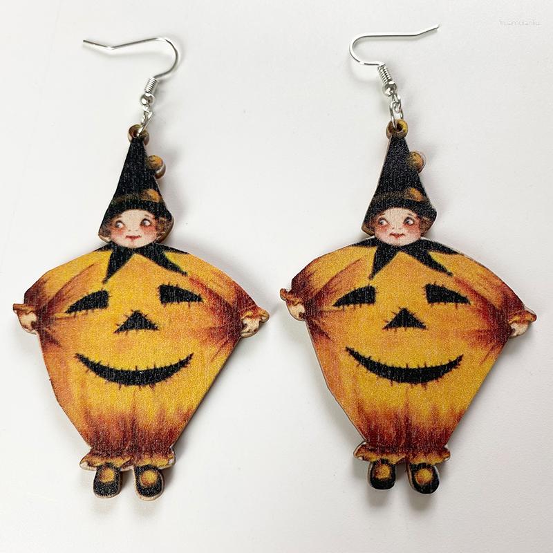 

Dangle Earrings Halloween Horror Ghost Wooden Earring Jewelry Party Retro Trendy Display High Quality Women For Festival