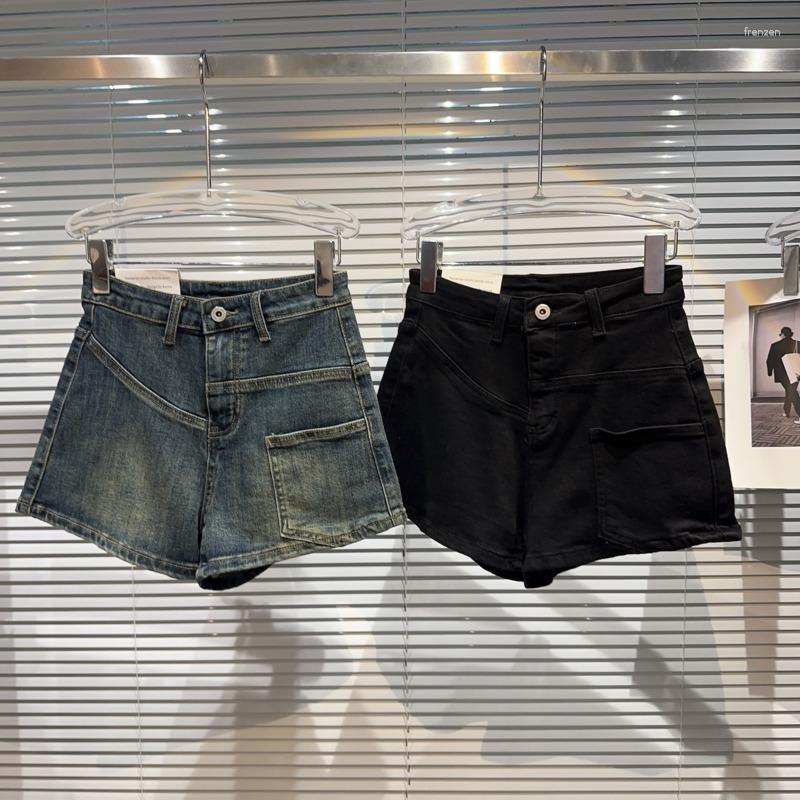

Women' Shorts BORVEMAYS Retro Color Slim Patchwork Contrasting Colors 2023 Summer Street Trend Jeans Casual All-match WZ2952, Black