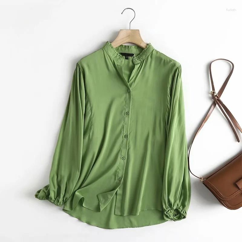 

Women' Blouses Withered England Style Fashion Casual Cotton Long Sleeve Blouse Women Elegant Loose Blusas Mujer De Moda 2023 Shirt Tops, Army green