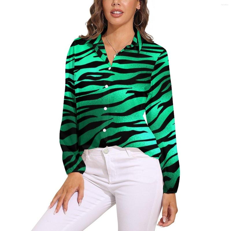 

Women' Blouses Tiger Stripe Striped Loose Blouse Green Black Lines Streetwear Oversized Long-Sleeve Kawaii Shirts Summer Design Tops, Style-6
