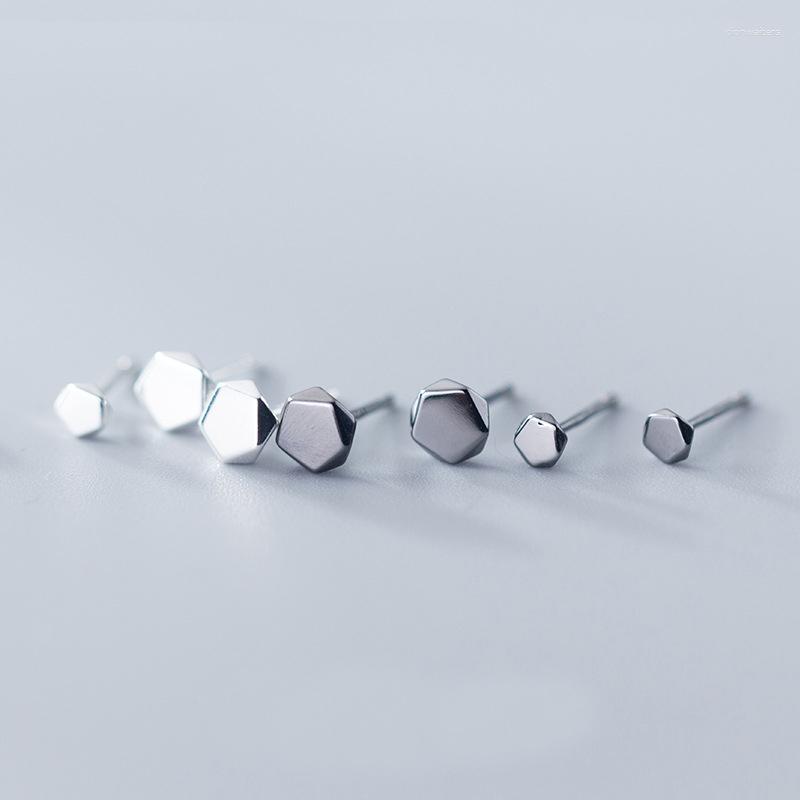 

Stud Earrings MloveAcc Real 925 Sterling Silver Fine Jewelry Pentagon Geometric Personality For Kids Girl