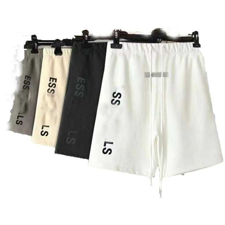 

2023ESSENTIALS Cotton Shorts Men's High Street Drawstring Casual Cropped, Black