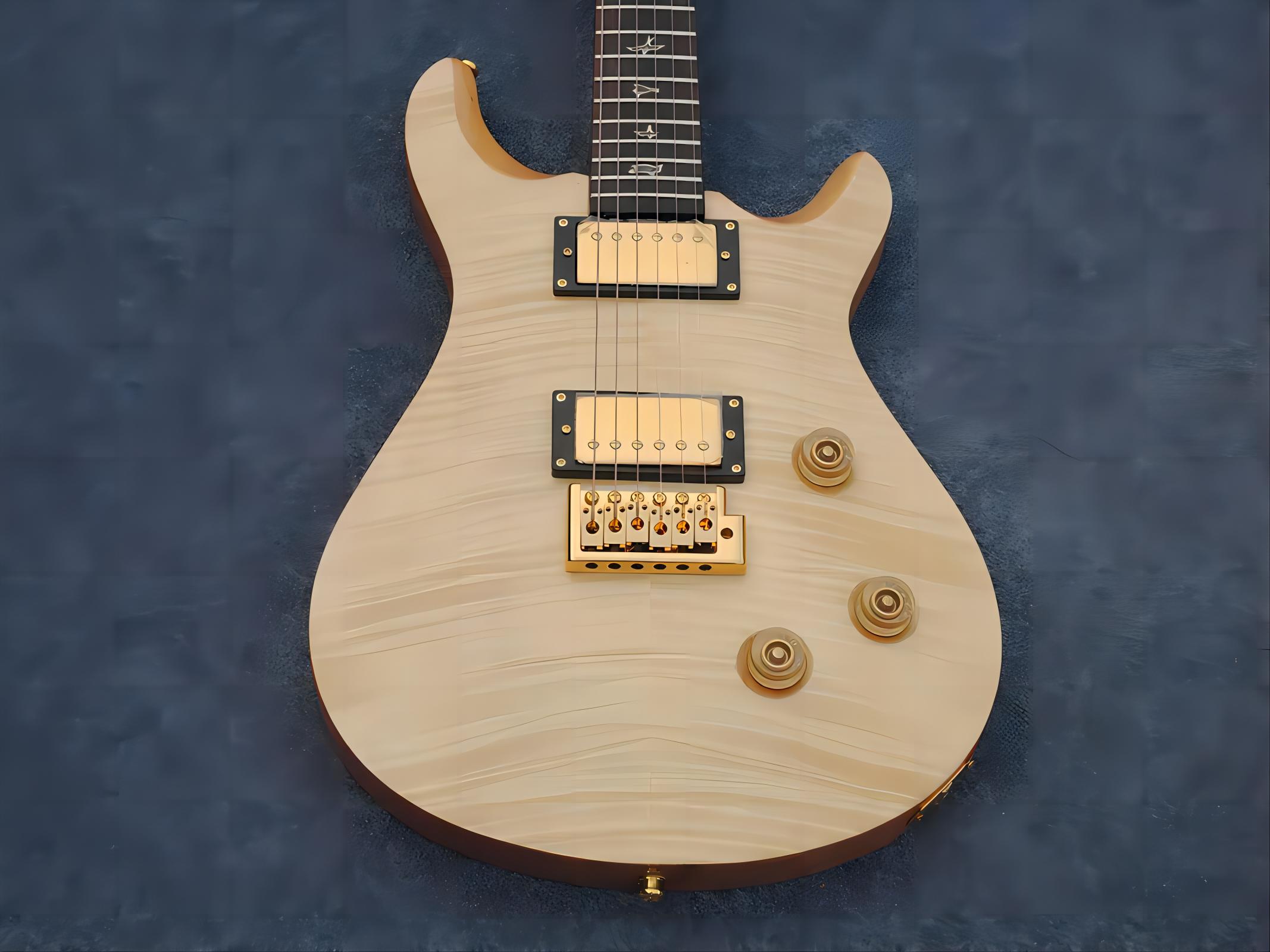 

High quality Flame Maple Top PRS Electricguitar, Wood Fingerboard Bird Inlay, Metal fitting