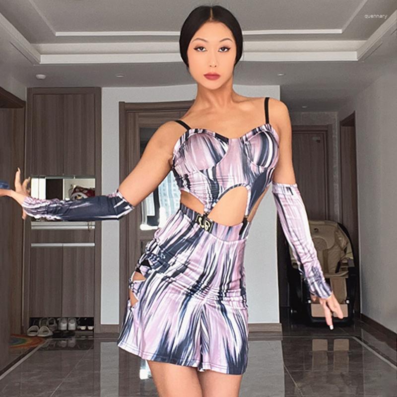 

Stage Wear Retro Style Latin Dance Costume Women Rumba Salsa Dancer Outfit Practice Performance Suit Adult Dress BL8737, 5pcs
