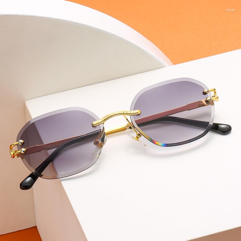 

Sunglasses Vintage Frameless Hip Hop Luxury Fashion Glasses