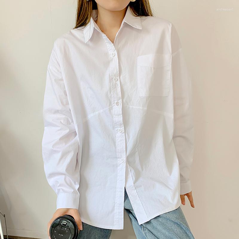 

Women' Blouses Fashion Loose Cotton White Blouse Women Autumn Casual Office Tops Oversized Long Sleeve Elegant Shirts Female 24015
