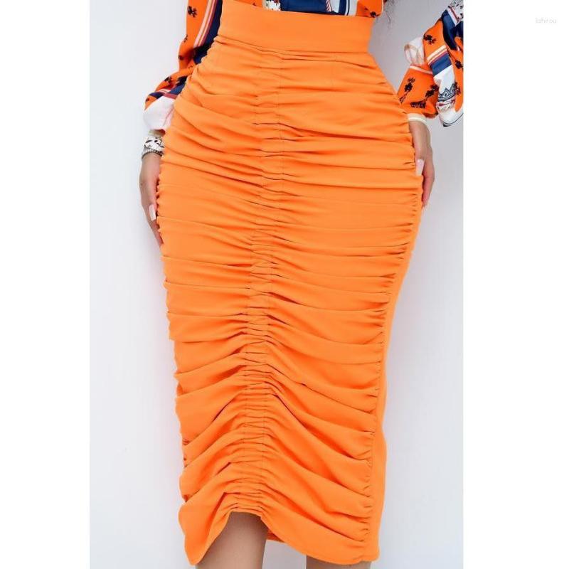 

Skirts EWSFV 2023 Spring And Summer Women Casual All Match Solid Color Pleated Sexy Zipper Bag Hip Skirt, Army green