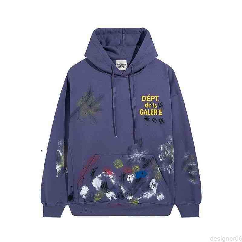 

Hoodies Galleryes Streetwear Dept Tide Sweaters Brand Autumn Winter Splash Ink Graffiti Print Men' Women' Designer High Street Loose 02I4, Purple 68090