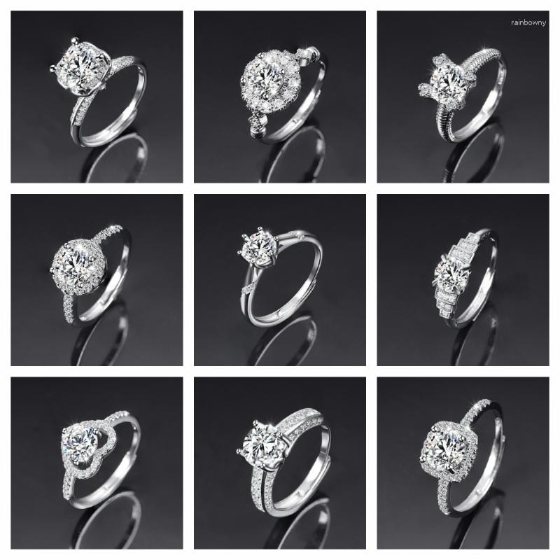 

Wedding Rings Luxury Women Trendy Open With Brilliant Cubic Zirconia Engagement Fashion Party Jewelry Drop
