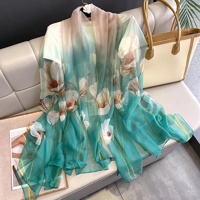 

Scarves Brand Spring Women Scarf Print Fashion Long Soft Chiffon Shawl Lady Bandana Foulard Hijabs Female W318