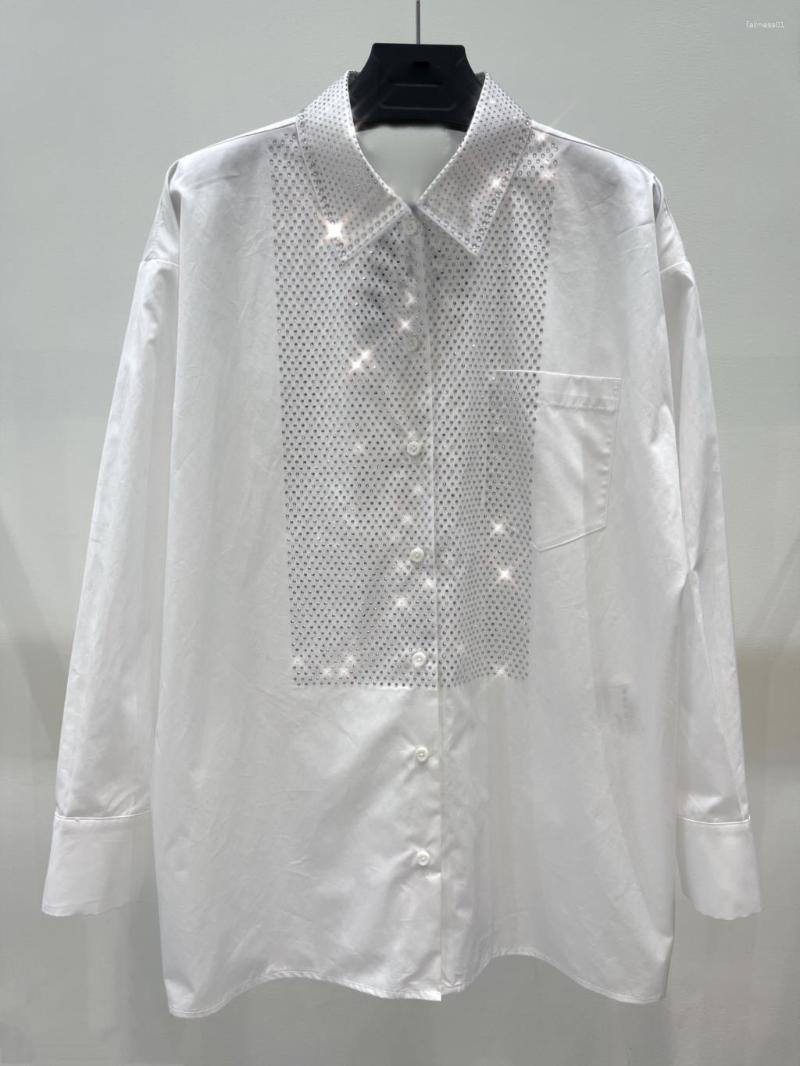 

Women' Blouses Lapel Shirt Exquisite Elegance Temperament Fashion Soft And Comfortable 2023 Winter 0722Q, White