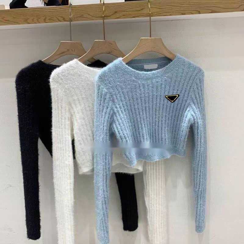 

Woman Sweaters Turtlenck 22ss Women Sweater Short Style Sweatshirts For Lady Slim Hoodie Jumpers Knit Shirt Design Clothing, Blue