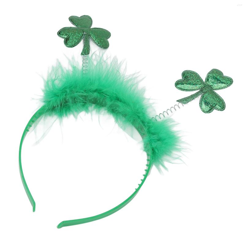 

Hair Clips Clover Headband Plastic Lightweight Green Feather Band For Women DIY