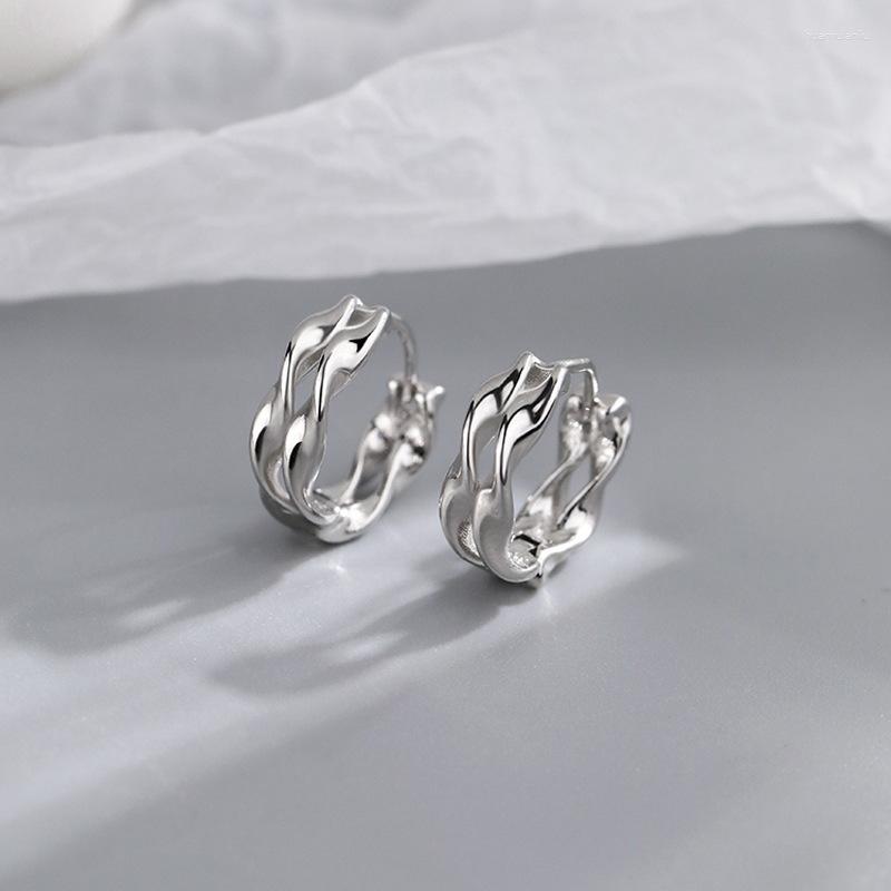 

Stud Earrings VENTFILLE Sterling Silver Fashion Double-layer Ladies Small And Simple Personality Ear Hoop Jewelry Gifts