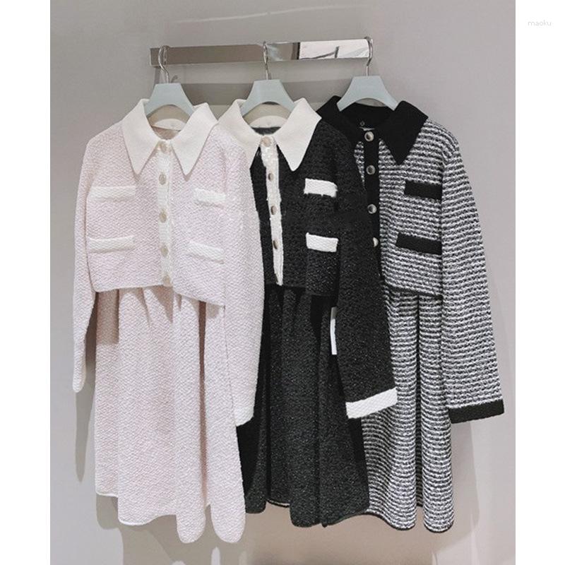 

Women' Jackets Kuzuwata JAPAN Autumn Winter Clothes Women Coat Turn Down Collar Contrast Color Detachable Chaquetas Single-breasted Jacket, Pink skirt
