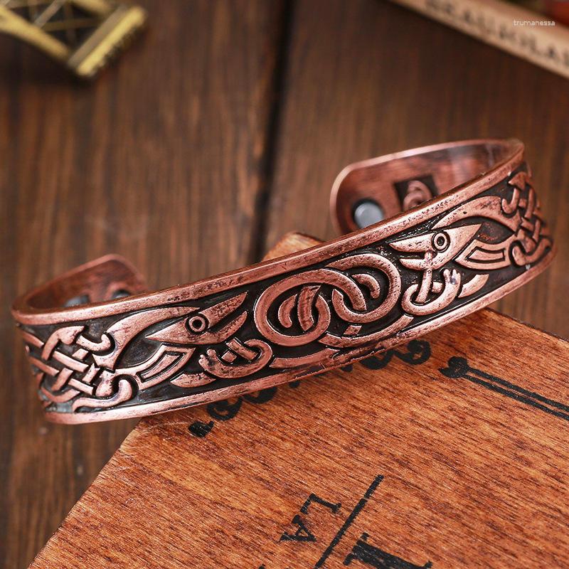 

Bangle Womens Mens Chic Nordic Bracelet Pure Copper Color Magnetic Healing Bangle-Arthritis Relief Costume Jewellery Supplies Raym22