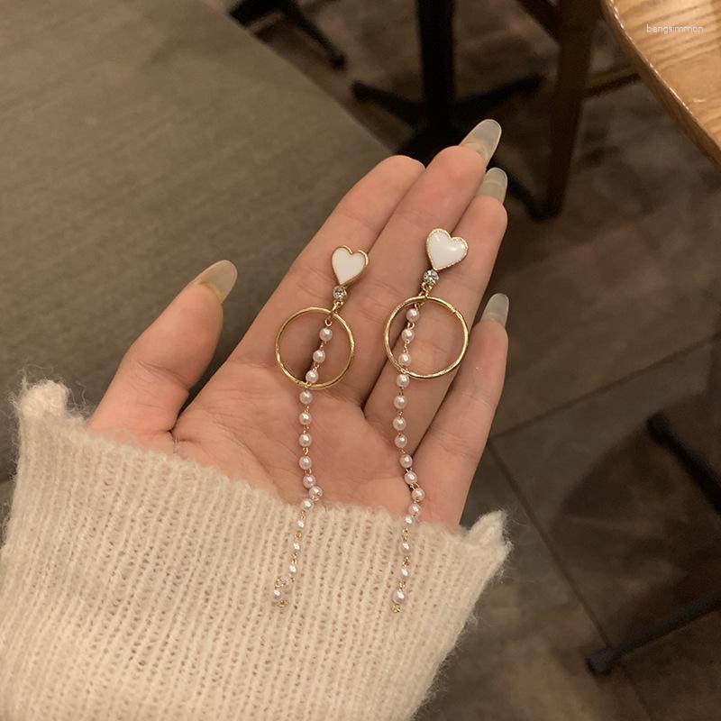 

Dangle Earrings Light Luxury Fashion Studs Cold Air Earring Elegance European And American Retro Pearl Earpieces1027