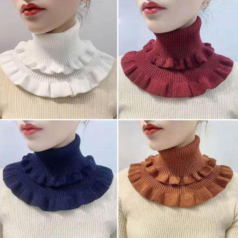 

Scarves Fashion Warm Windproof Women Neck Warmer Scarf Turtleneck Knitted Fake Collar