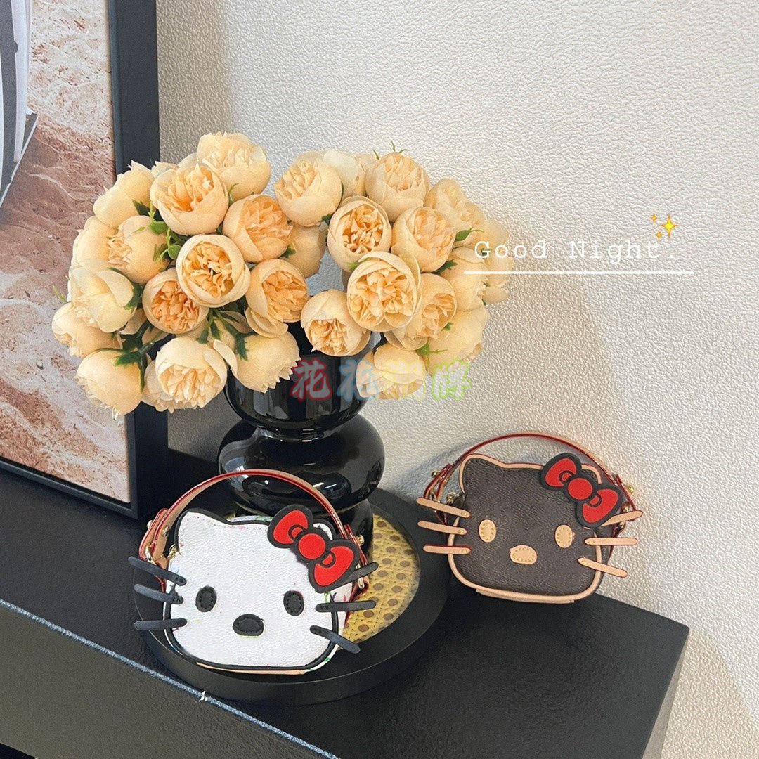 

Famous Designer Womens Coin Purses Luxury White Color Letter Storage Wallet Pocket Cute Cat Cartoon Ladies Clutch Bag With Chain Can Be Shoulder Bags Totes Charms, Brown