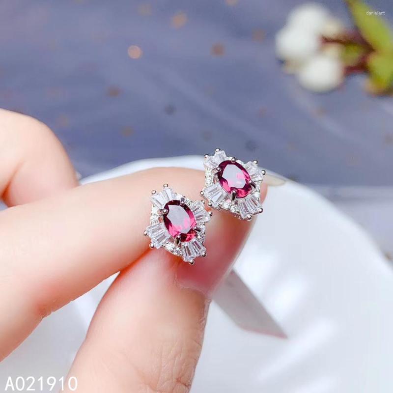 

Stud Earrings KJJEAXCMY Boutique Jewelry 925 Sterling Silver Inlaid Natural Garnet Gemstone Women's Support Detection Noble