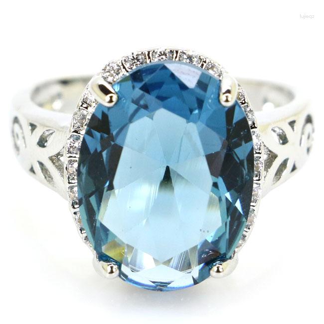 

Cluster Rings 925 SOLID STERLING SILVER Ring Lovely Cute London Blue Topaz Green Peridot Wholesale Drop