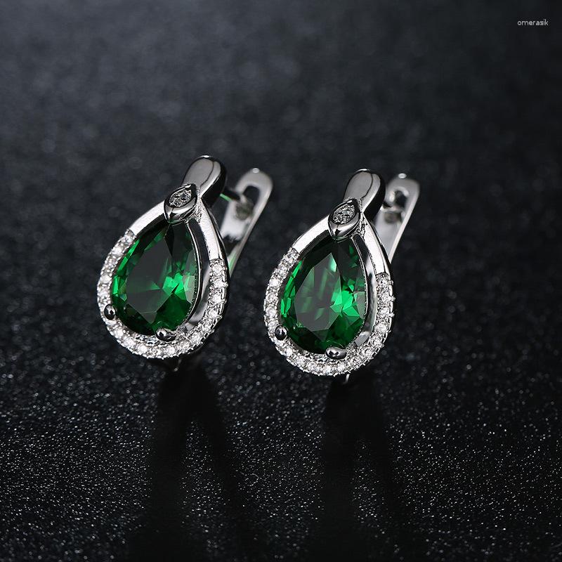

Dangle Earrings European Classic Style Zircon Bride Crystal Waterdrop Shiny Ear Buckles Wedding Jewelry Accessories