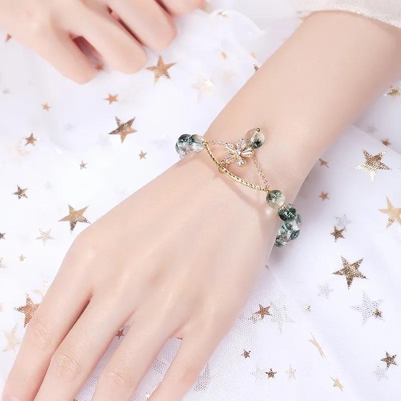 

Strand Cherry Blossom Green Ghost Delicate Bracelet Female Ins Niche Design Transfer Crystal Girl Halloween Gift