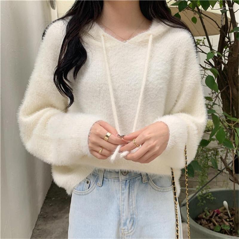 

Women's Sweaters PLAMTEE Warm Hooded OL Work Wear Women Slim Knitted Pullovers Winter Chic Office Lady 2023 Fashion Loose Casual, Black
