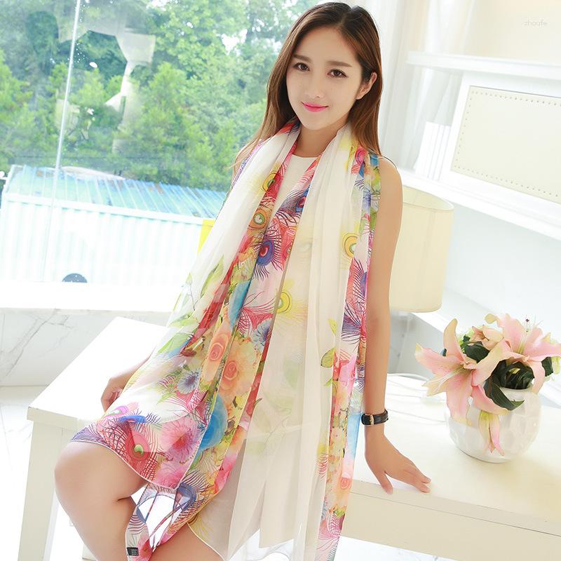

Scarves Women Ladies Female Summer Chiffon Printing Shawl Beach Sunscreen Scarf Pashmina FS0369