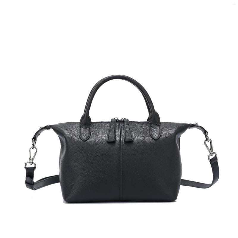 

Evening Bags Fashion Women Shoulder Bag Genuine Leather Handbag Style Hobos Female Messenger Crossbody Purse Lady Casual Tote, Black