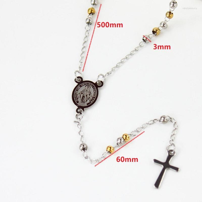 

Pendant Necklaces Virgin Mary Necklace Stainless Steel Jewelry Catholic Rosary Cross Brand 1274