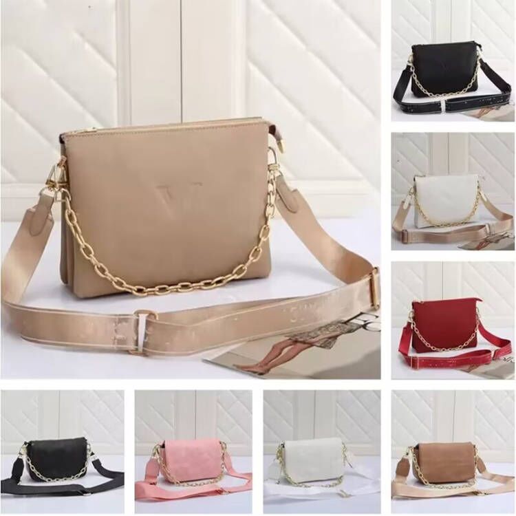 

MT Designer COUSSIN WALLET ON STRAP bags totes handbags women Shoulder Crossbody Bag PU Monograms Chain Embossing Leather tote Luxurys handbag wallet purse, Black