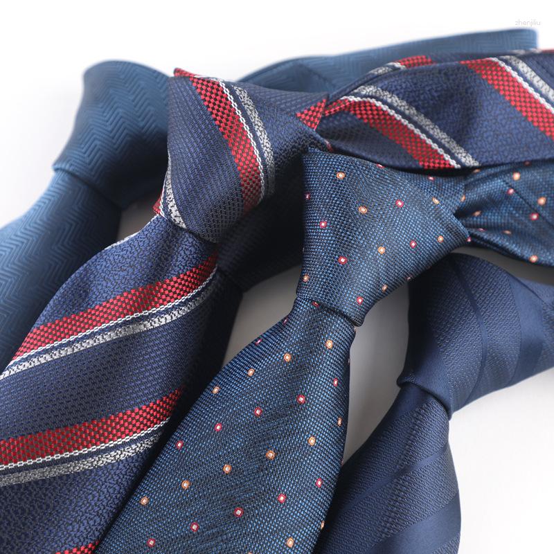

Bow Ties Men's Polyester 7cm Jacquard Stripe Dot Necktie Accessories Simplicity For Daily Wear Cravat Wedding Work Business Tie