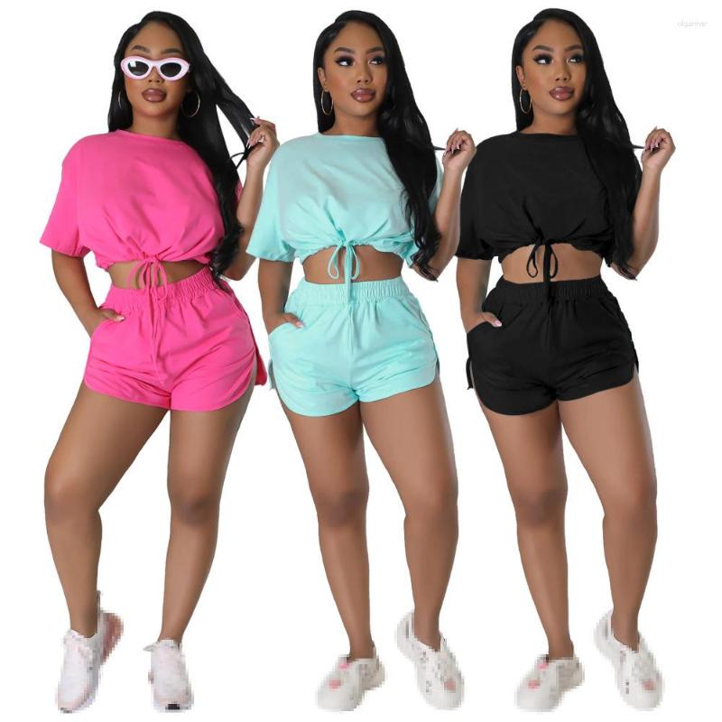 

Women' Tracksuits Short Sets Women 2 Piece Outfit Summer Two Set Woman 2023 Outfits For Crop Top Shorts, 02
