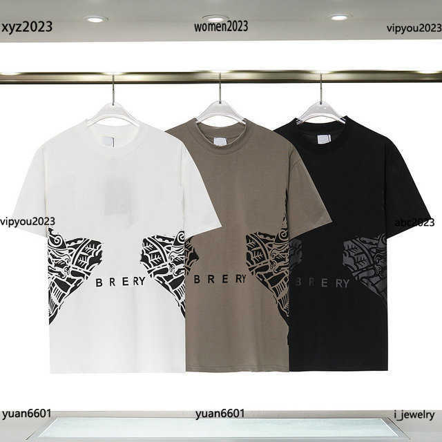 

Men's T-Shirts Designer T-shirt chest animal letters laminated printing short sleeve 100% cotton men's and women's tees, White
