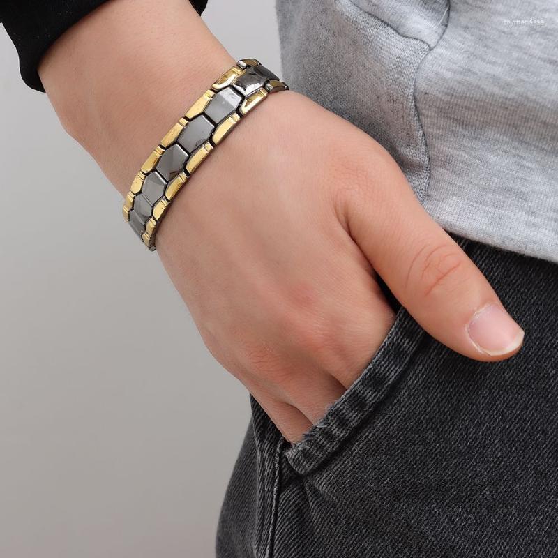 

Link Bracelets Chain Trendy 5 Colors Therapeutic Energy Healing Bracelet Therapy Magnetic Detachable Slimming Bangle WristbandLink Raym22