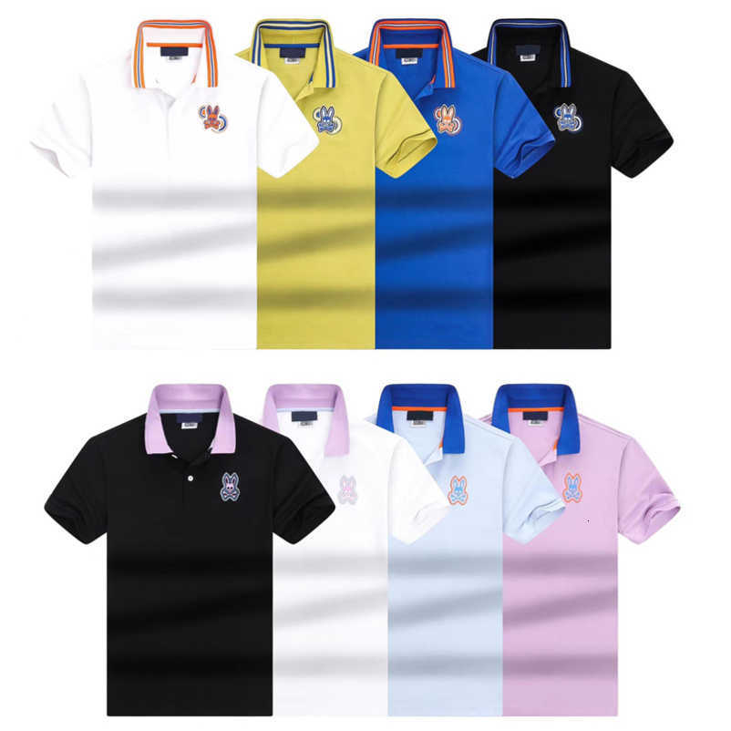 

Men's Psychos Polo Bunnys Shirts Colorful Skull Rabbit Print Short Sleeve Casual Tshirts Fashion Couple T-shirt Business Design Teea Nfau