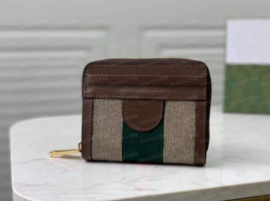 

10A Top Quality Designer bag Wallet Marmont Ophidia Classic Card Holders 658552 Ebony Canvas Red Green Striped Ribbon Women Vintage Leather Coin Purse Wallets Box, 658552 brown
