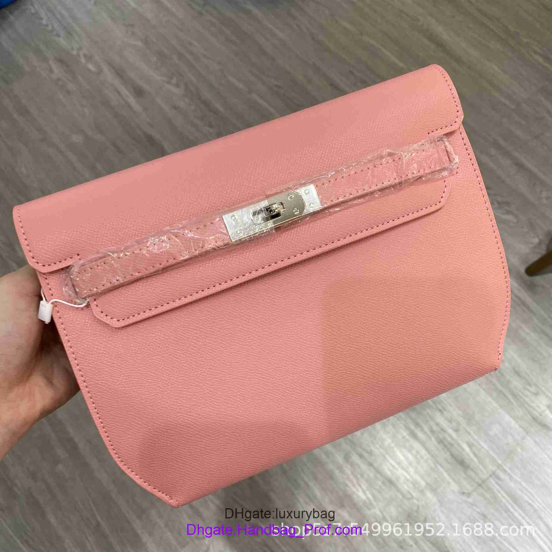 

Wholesale 8A Quality Hrems kyllie shoulder Handbags of sale Advanced texture handbag versatile diagonal cross bag ultra thin underarm strap s With Logo, Pink7