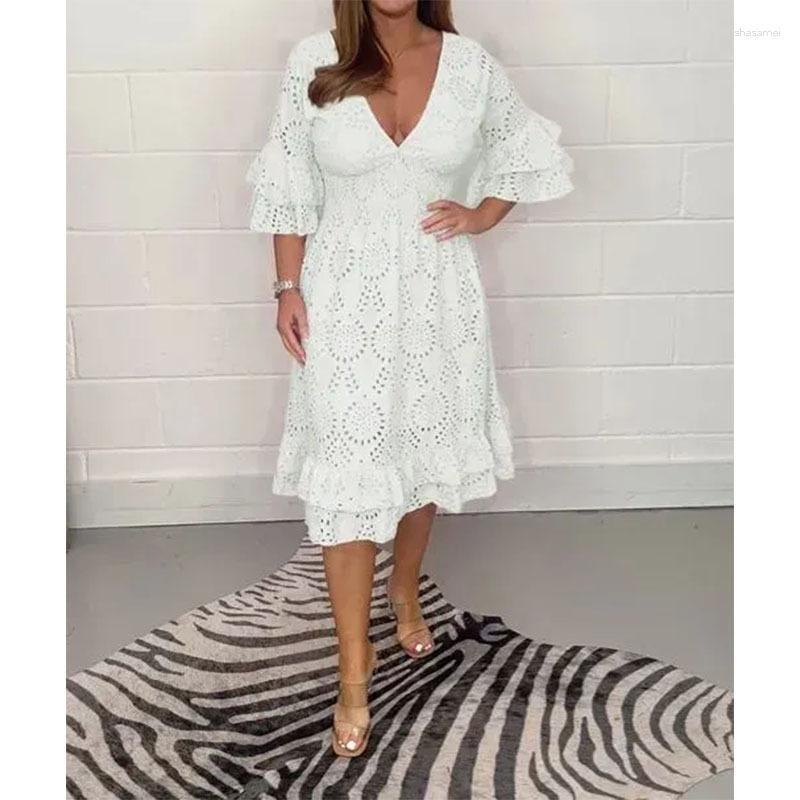 

Casual Dresses Lace White Long Dress Women Y2k Party Night Sexy High Waist Dance Wedding Prom Bridesmaid Maxi Summer Vestidoss